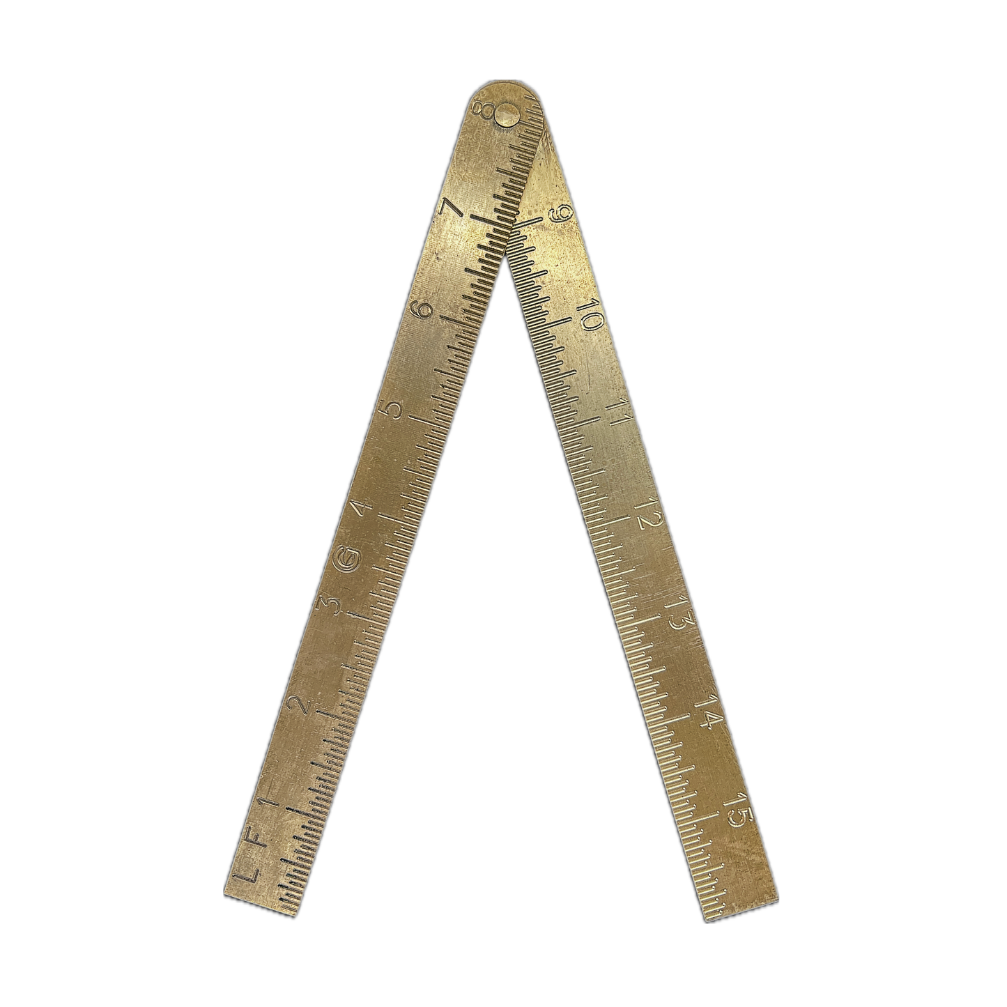 16" Folding Brass Pocket Ruler